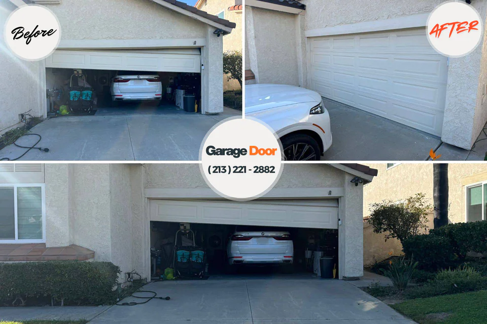 Before and after: garage door repair Orleans, IN